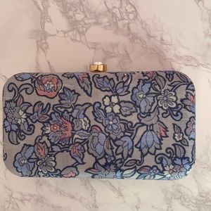 Floral blue purse/clutch